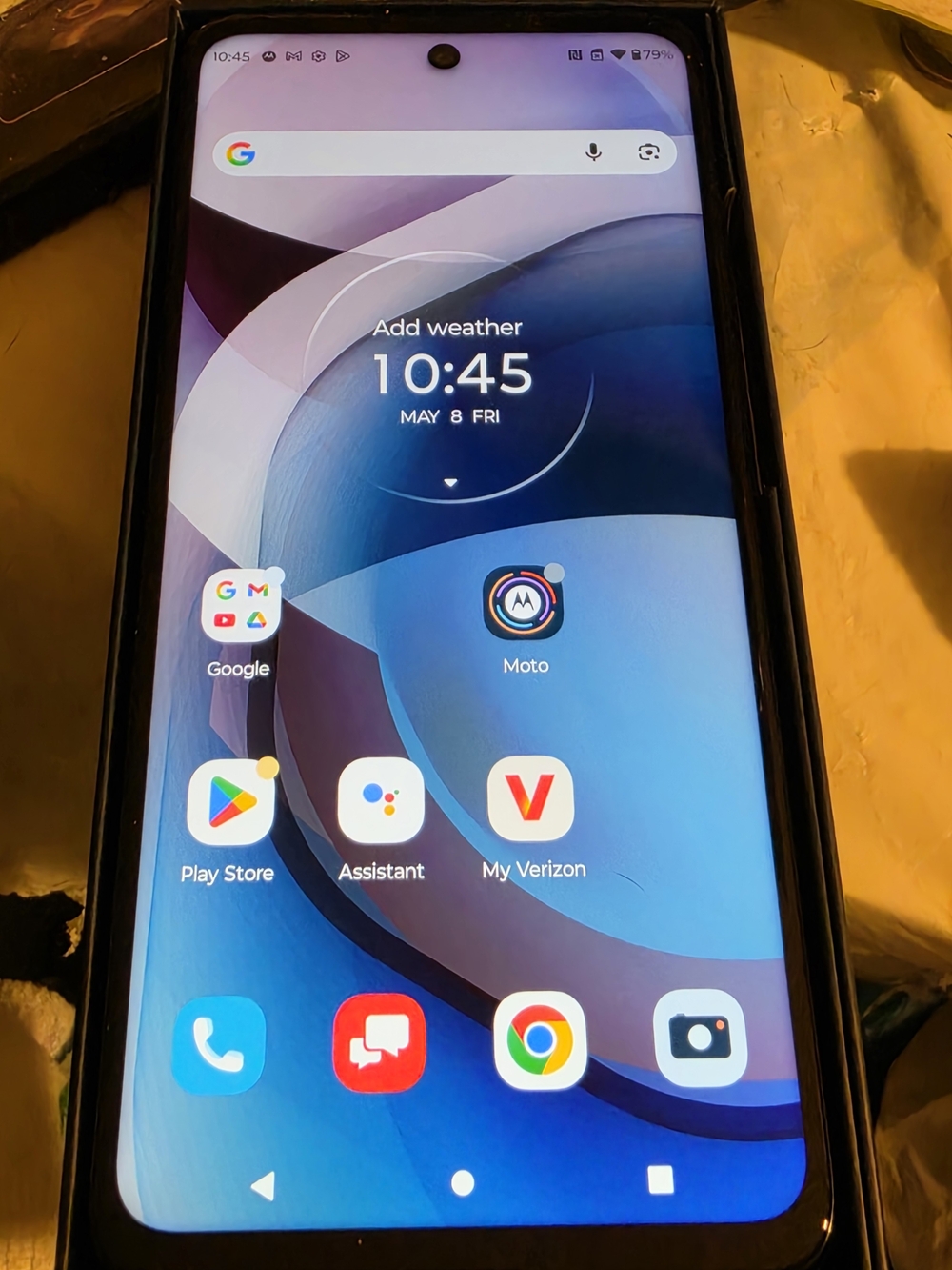 The Motorola One 5G UW Ace Open Box.